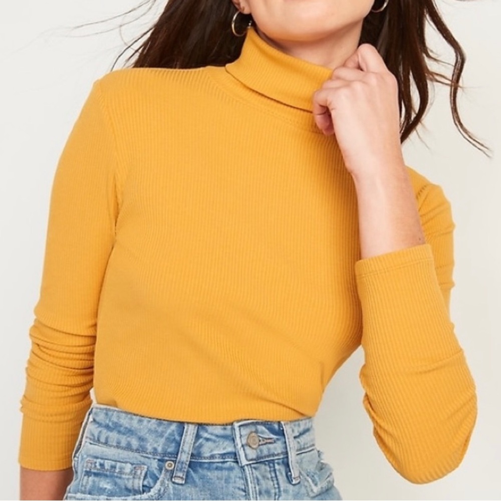 Old Navy Mustard Yellow Ribbed Turtleneck